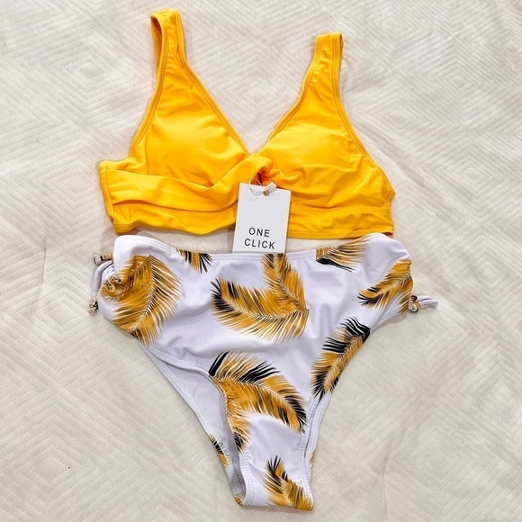 Leaf print yellow bikini set - Picture 9 of 9